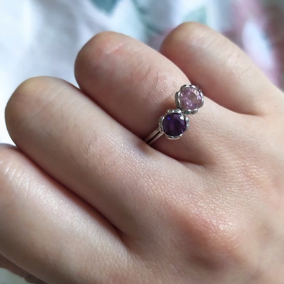 Swarovski Stackable Gemstone Silver Rings - Picture 4 of 6